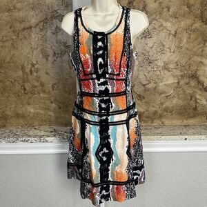 Diane Von Furstenberg Dress Size 2 Margot Fit & Flare Sleeveless Linen Blend